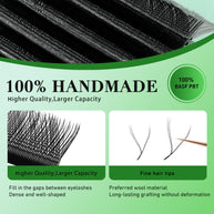 Extensões de pestanas Premium em formato YY, tecidas à mão, cor Mink suave.