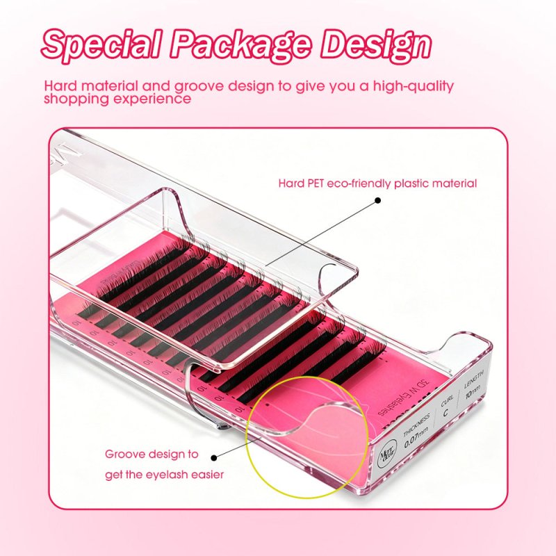 Merrdear 3D/4D/5D/6D W Shape Eyelash Extensions 0.07mm C/D Curl 8-15mm Mixed