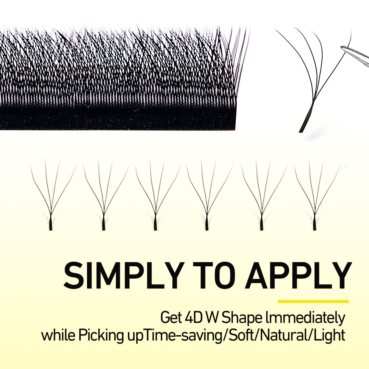Merrdear 0.10mm 4D W Shape Eyelash Extensions C/D Curl