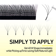 Merrdear 0.10mm 4D W Shape Eyelash Extensions C/D Curl