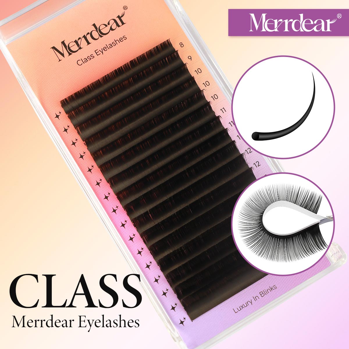 Merrdear Air Series Classic Eyelash Extension 16rows 0.07mm/0.10mm