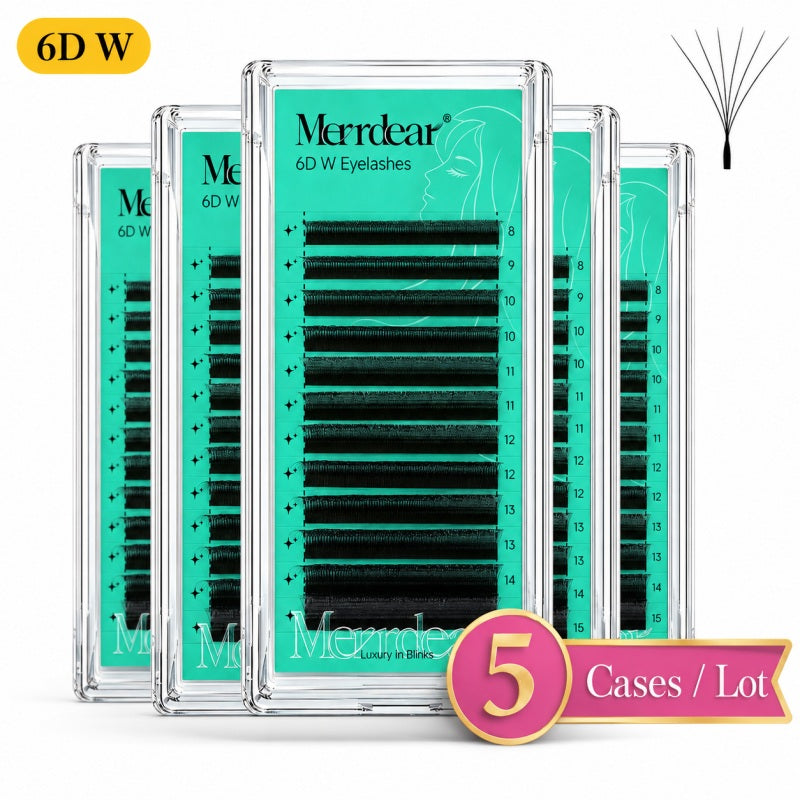 Merrdear 5 Cases/Lot 6D W Shape Eyelash Extensions 0.07mm Premade Volume Fan Lashes（副本）（副本）（副本）
