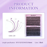 40+50D Individual Lash Cluster DIY Lash Extension Kit 9-16mix 280pcs