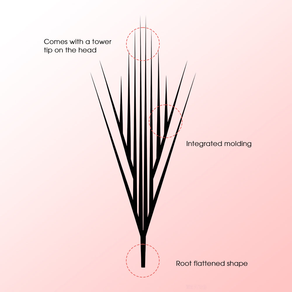 Merrdear Comic Eyelash-12Rows/Tray-4 Models set