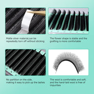 Pestanas postiças Merrdear 5D em formato UU, com um volume mega e acabamento em vison sintético, em comprimentos variados.