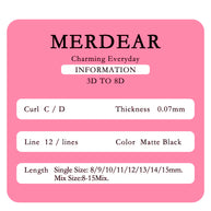 Extensões de pestanas postiças Merrdear 6D em formato UU com efeito vison sintético.