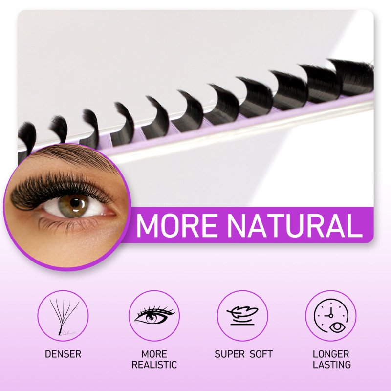 Merrdear 3D/4D/5D/6D W Shape Eyelash Extensions 0.07mm C/D Curl 8-15mm Mixed