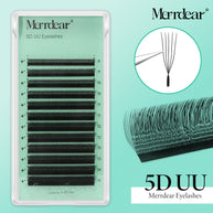 Pestanas postiças Merrdear 5D em formato UU, com um volume mega e acabamento em vison sintético, em comprimentos variados.