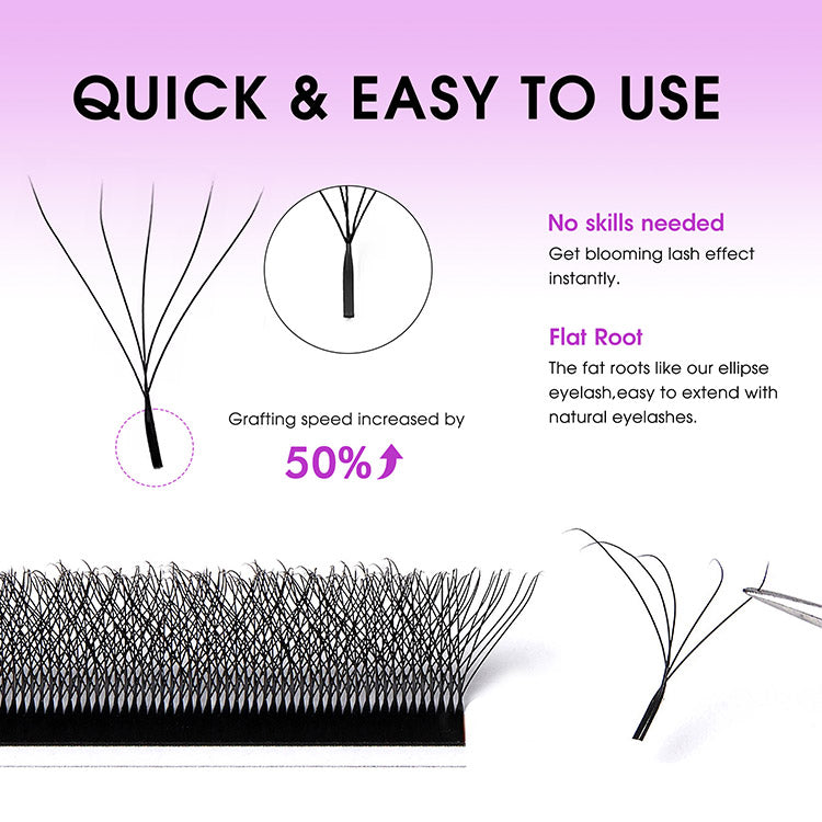 5D W Lash Extensions 0.07/0.10mm C/D curl Premade Volume Fans Merrdear