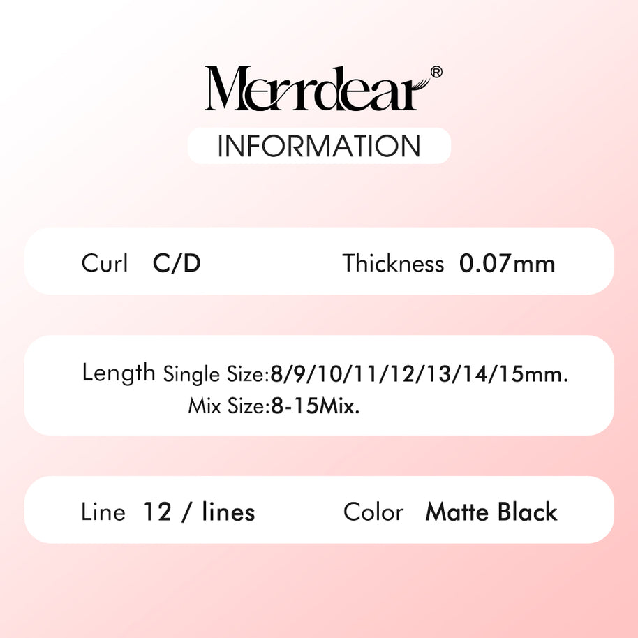 Merrdear Comic-B Eyelash-12Rows/Tray-5 Models