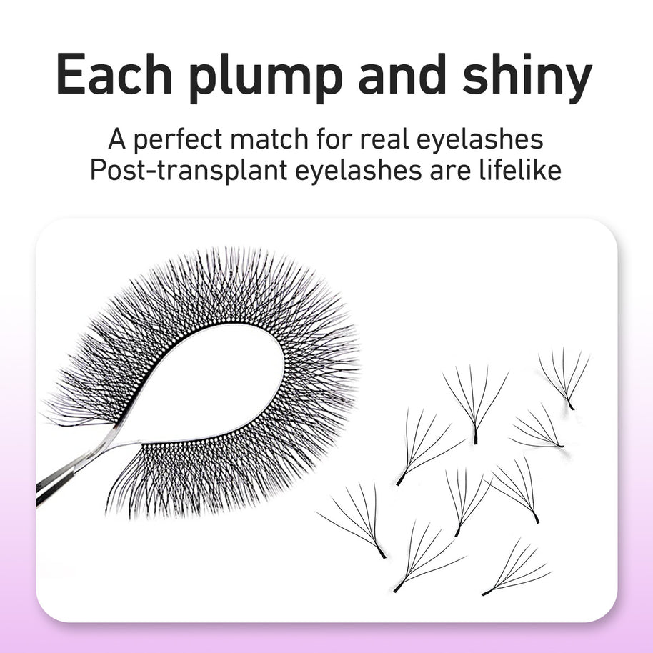 Merrdear 0.10mm 5D W Shape Eyelash Extensions C/D Curl