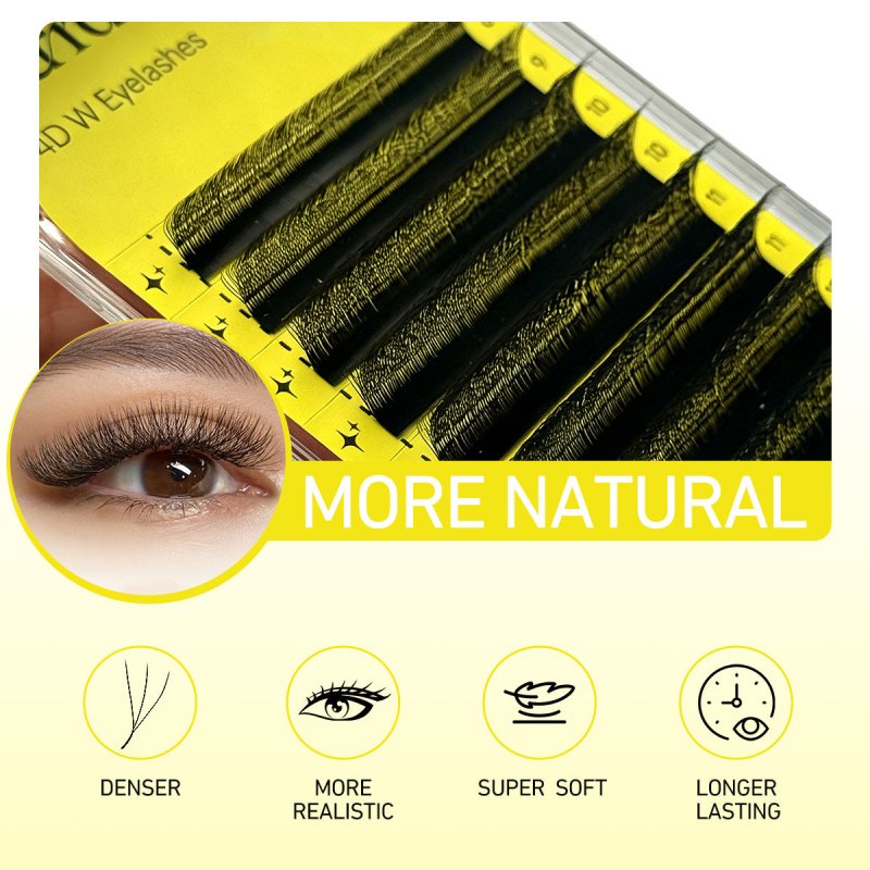 Merrdear 3D/4D/5D/6D W Shape Eyelash Extensions 0.07mm C/D Curl 8-15mm Mixed
