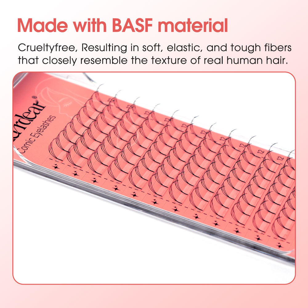 Merrdear Comic D Eyelash-12Rows/Tray-5 Models