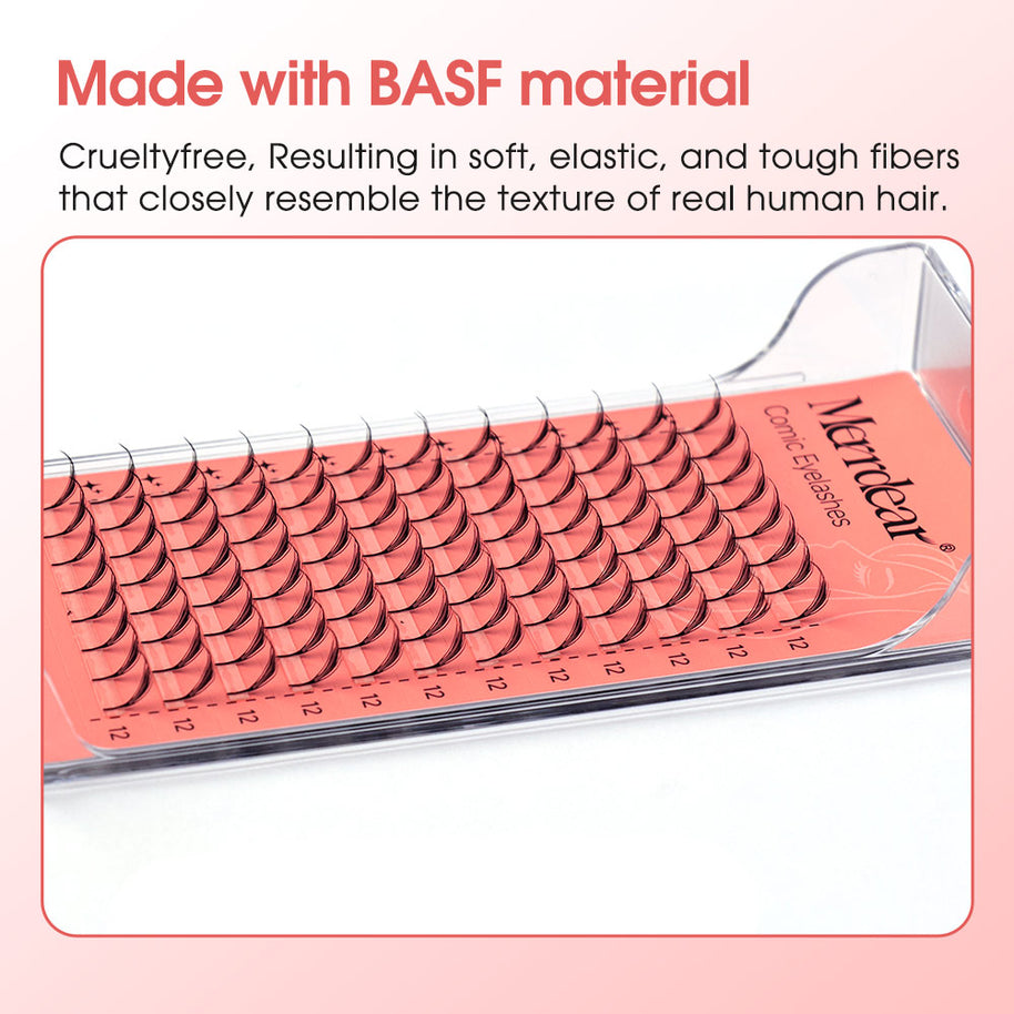 Merrdear Comic C Eyelash-12Rows/Tray-5 Models
