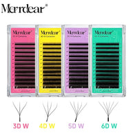 Merrdear 3D/4D/5D/6D W Shape Eyelash Extensions 0.07mm C/D Curl 8-15mm Mixed