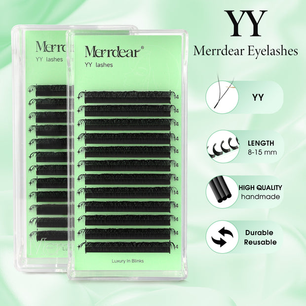 Premium YY Shape Hand-Woven Lash Extensions Soft Mink