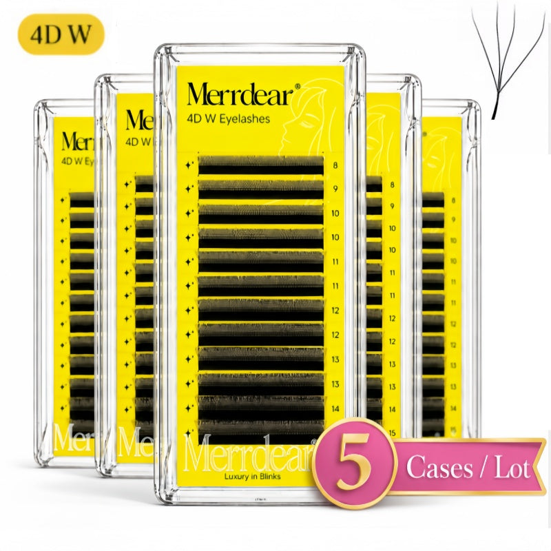 Merrdear 5 Cases/Lot 4D W Shape Eyelash Extensions 0.07mm Premade Volume Fan Lashes（副本）